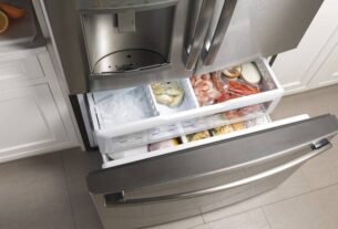 A Refrigerator With An Ice Maker