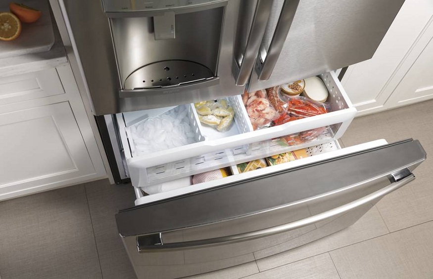 A Refrigerator With An Ice Maker